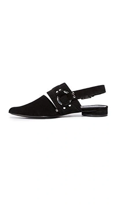 Shop Opening Ceremony Alexx Suede Harness Flats In Black