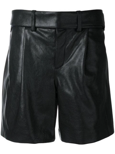 Shop Saint Laurent High Waisted Shorts - Black