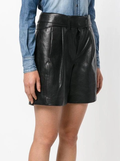 Shop Saint Laurent High Waisted Shorts - Black