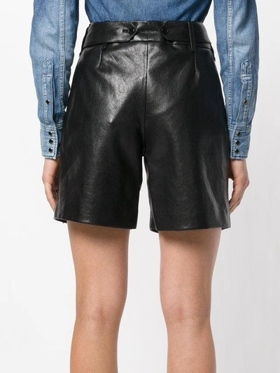 Shop Saint Laurent High Waisted Shorts - Black