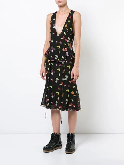 Shop Sandy Liang Sleeveless Fruit Print Midi Dress