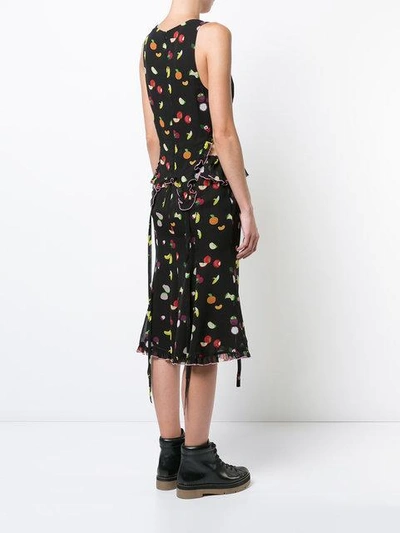 Shop Sandy Liang Sleeveless Fruit Print Midi Dress