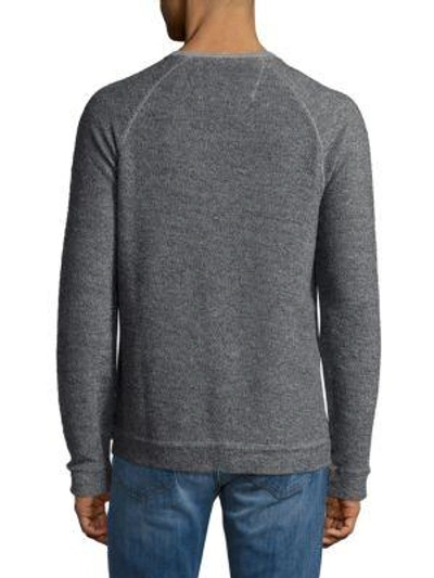 Shop John Varvatos Knitted Crewneck Sweater In Grey Heather