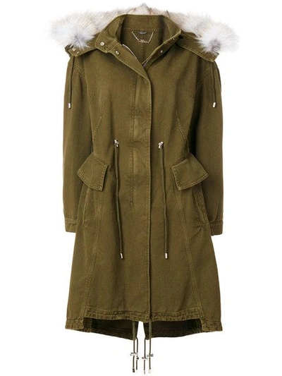 Shop Alexander Mcqueen Fox Fur Trim Hooded Jacket In 3300