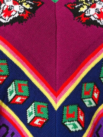 Shop Gucci Intarsia-knit Poncho