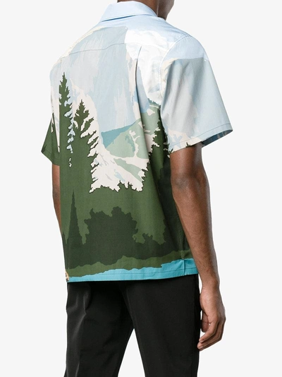 Shop Prada Mountains Printed Bowling Shirt In White