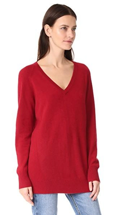 Shop Equipment Asher V Neck Sweater In Rhubarb