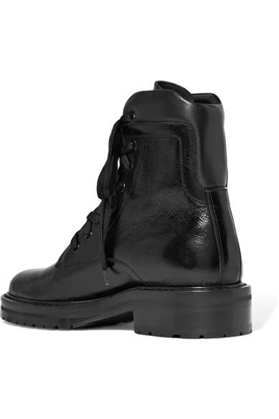 SAINT LAURENT WILLIAM GLOSSED-LEATHER ANKLE BOOTS 