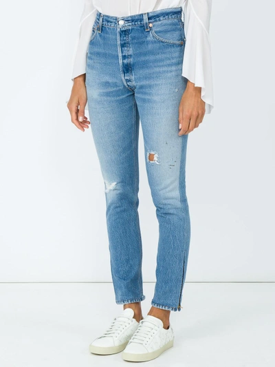 Shop Re/done High Rise Ankle Zip Jeans