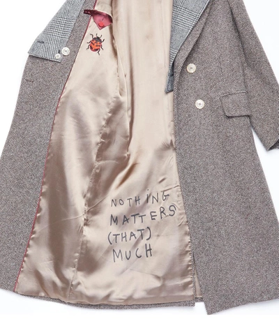 Shop Gucci Grey Vintage Embroidered Coat In Multi