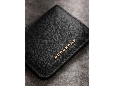 Shop Burberry Grainy Leather Id Card Case Charm In Black