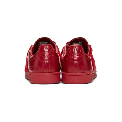 Shop Raf Simons Red Adidas Originals Edition Stan Smith Comfort Badge Sneakers