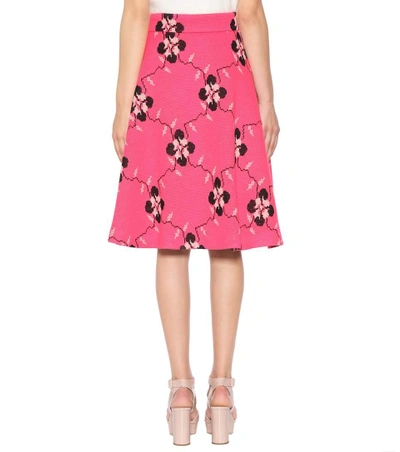Shop Miu Miu Knitted Wool-blend Skirt In Pink