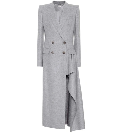 Shop Alexander Mcqueen Cashmere Coat In Light Grey