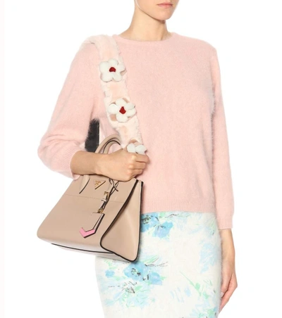 Shop Prada Fur Bag Strap In Pink