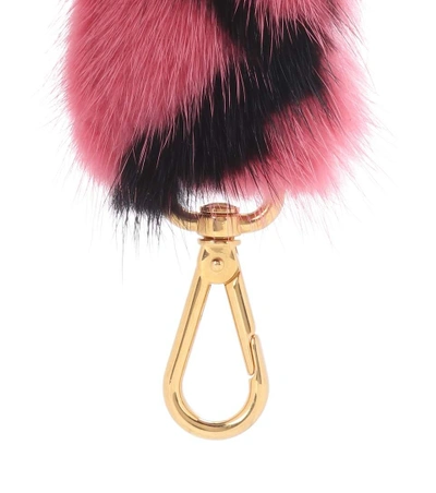 Shop Prada Mink Fur Bag Strap In Pink