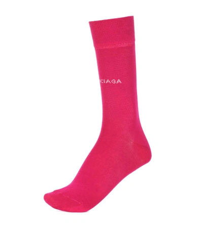 Balenciaga Cotton-blend Socks In Pink