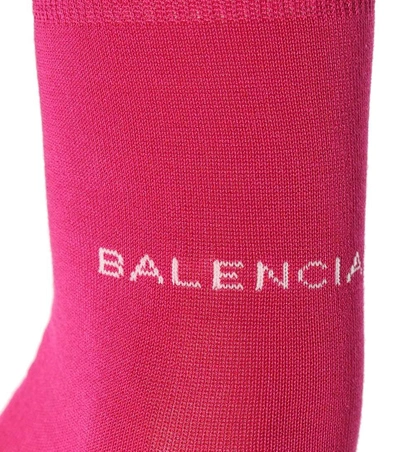 Shop Balenciaga Cotton-blend Socks In Pink