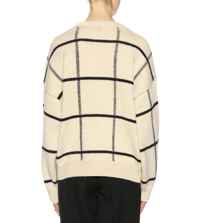 Shop Dries Van Noten Oversized Wool Sweater In Ecr