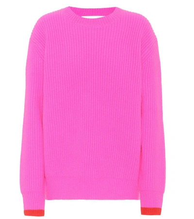 Shop Victoria Victoria Beckham Oversized Wool Sweater In Eeoe Piek 