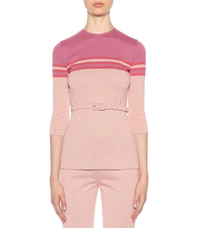 Shop Miu Miu Wool-blend Sweater In Pink