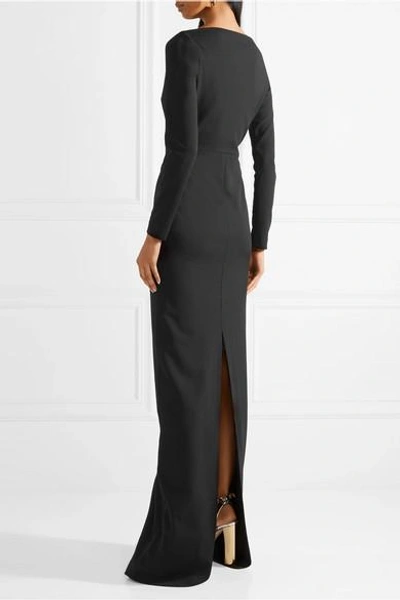 Shop Solace London Victorie Off-the-shoulder Stretch-crepe Gown In Black