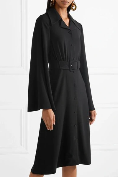 Shop Co Belted Crepe Midi Dress In Black