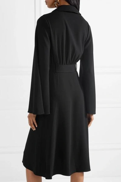 Shop Co Belted Crepe Midi Dress In Black