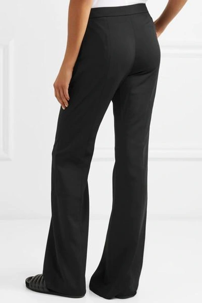 Shop Goen J Pleated Crepe Straight-leg Pants In Black