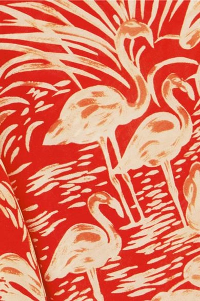 Shop Rixo London Printed Silk Crepe De Chine Blouse In Red