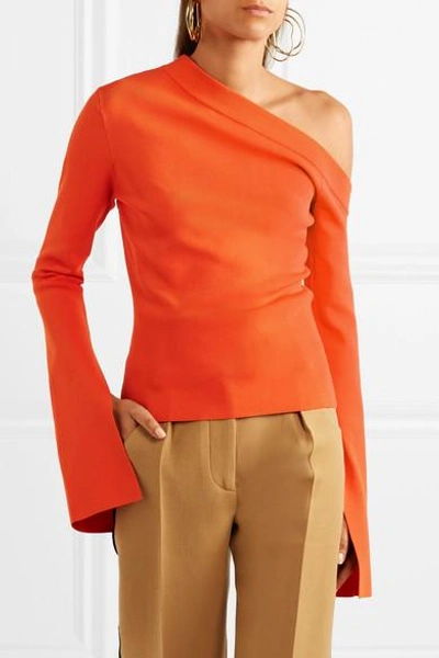 Shop Solace London Mariette One-shoulder Stretch-knit Top