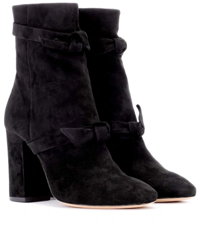 Alexandre Birman Suede Ankle Boots In Black