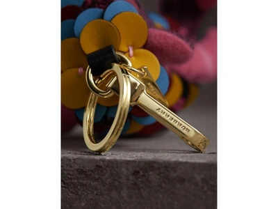 Shop Burberry Thomas Bear Charm In Check Cashmere With Beasts Detail In Rose Pink