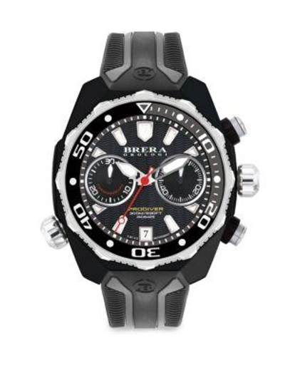 Shop Brera Orologi Pro Diver Swiss Quartz Strap Watch In Black