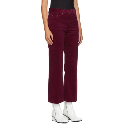 Shop Marc Jacobs Burgundy Corduroy Cropped Trousers In 640 Bordeaux