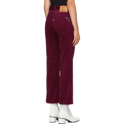 Shop Marc Jacobs Burgundy Corduroy Cropped Trousers In 640 Bordeaux