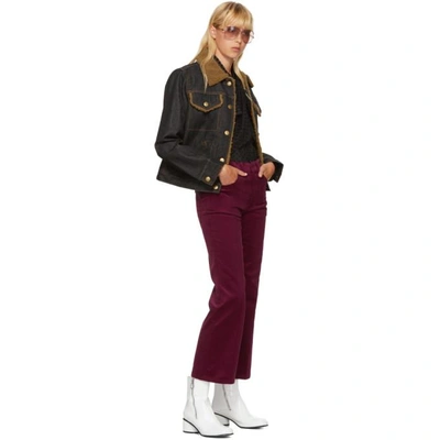 Shop Marc Jacobs Burgundy Corduroy Cropped Trousers In 640 Bordeaux