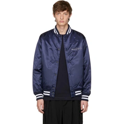 Shop Yohji Yamamoto Navy New Era Edition Bomber Jacket