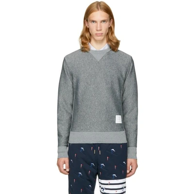 Shop Thom Browne Grey Quilted Argyle Classic Sweatshirt