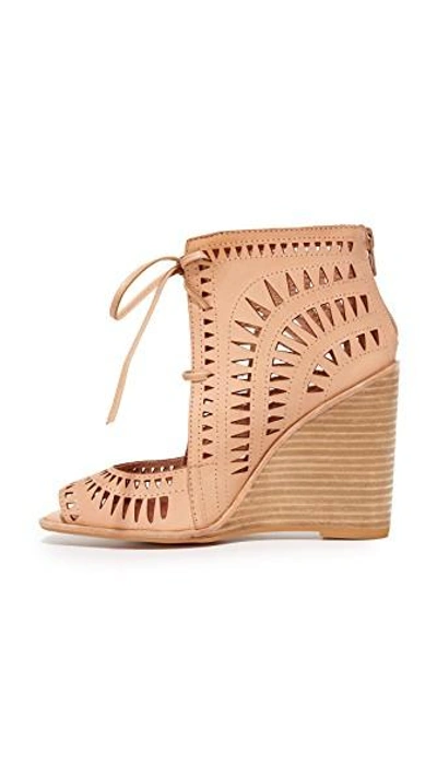 Shop Jeffrey Campbell Rodillo Wedge Sandals In Nude