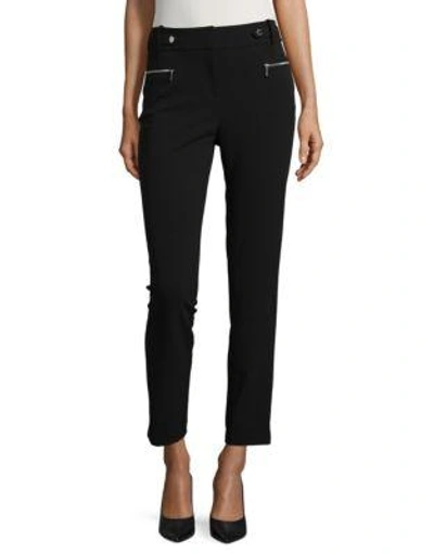 Shop Calvin Klein Zip-accented Ankle Pants In Black