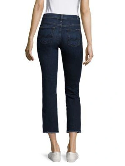 Shop 7 For All Mankind Cropped Boot Jeans In Lily Dark Blue