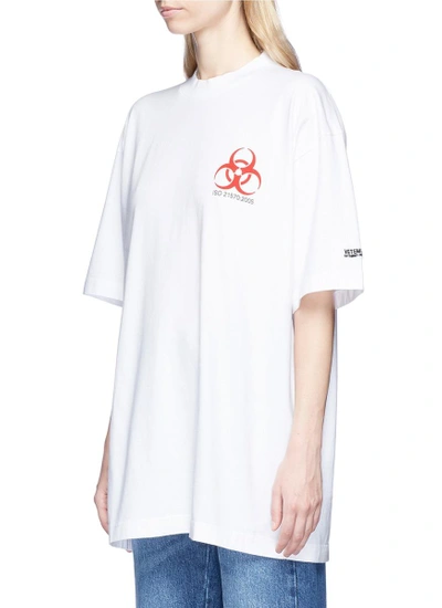 Vetements Biohazard Print Oversized T-shirt In White | ModeSens