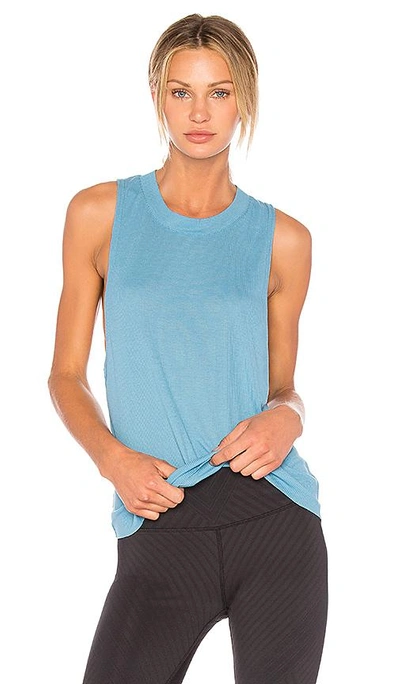 Shop Alo Yoga Heat Wave Tank In Blue