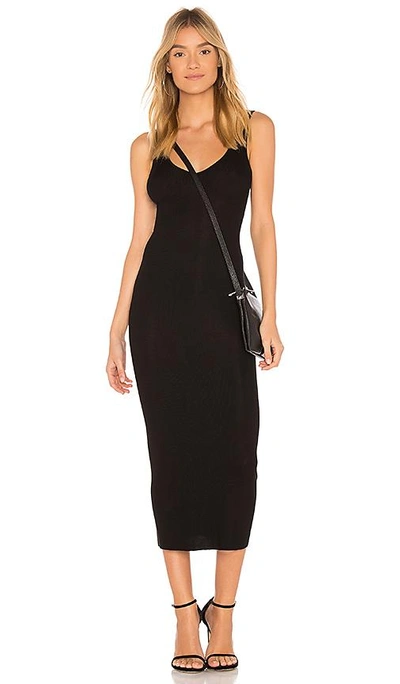 Enza Costa Silk Rib Ankle Length Tank Dress In Black | ModeSens
