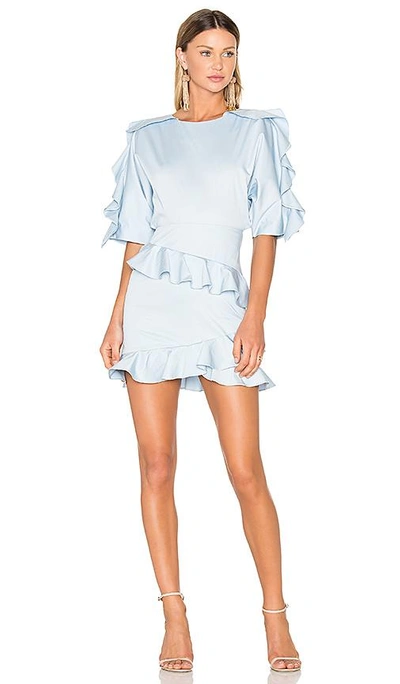 Shop Fame And Partners X Revolve Amelia Mini Dress In Baby Blue
