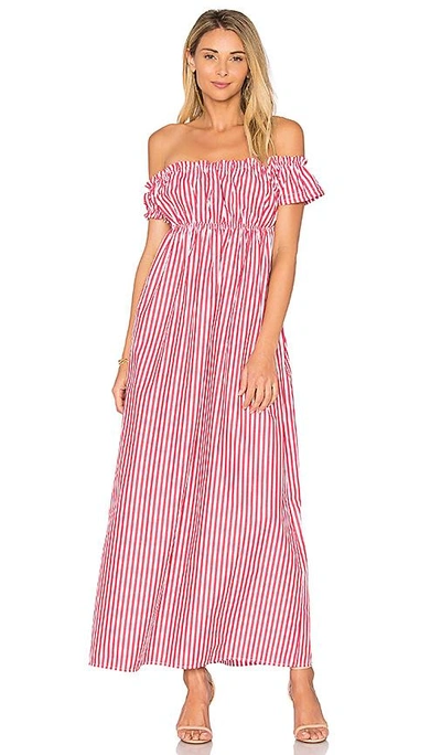 Shop Petersyn Goldie Dress In Cherry Stripe