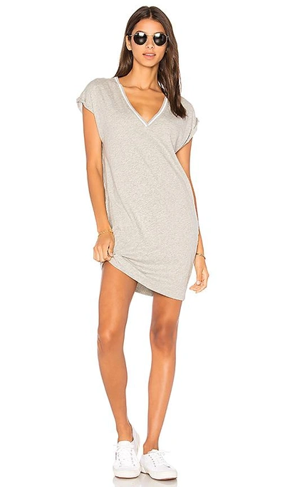 Shop Nation Ltd Steffi Deep V Pocket Dress In Gray
