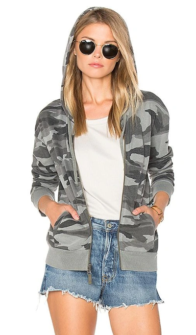 Shop Splendid Camo Hoodie In Vintage Military Olive