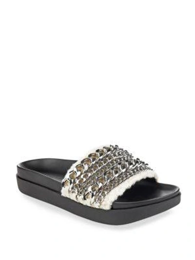 Kendall + Kylie Chained Leather Slides In Multi